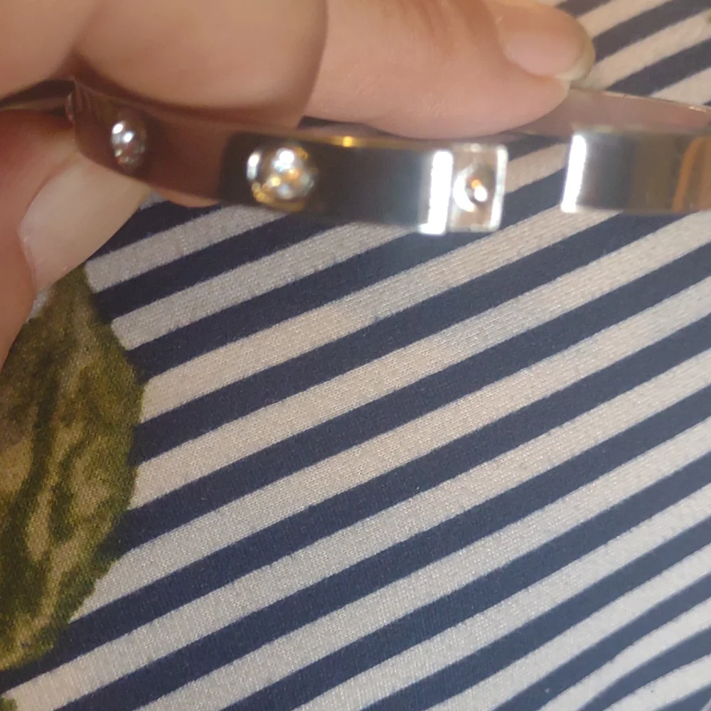 Bangle bracelet with czs all around it. - Picture 3 of 4